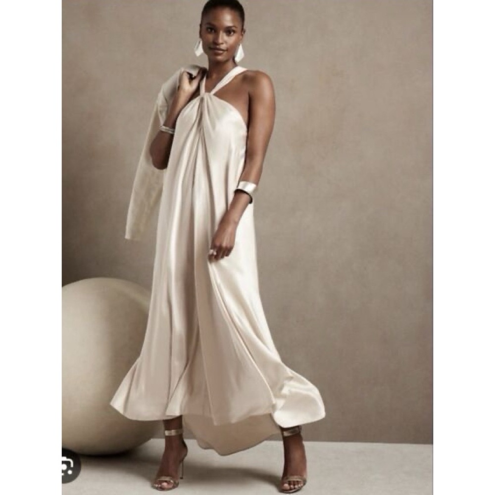 NWT Banana Republic Belay Silk Dress in Ivory